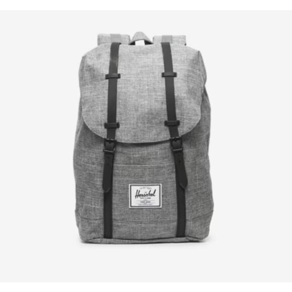 New Herschel Supply Co. Retreat Backpack - Gray & Black - Raven Crosshatch - Picture 1 of 12